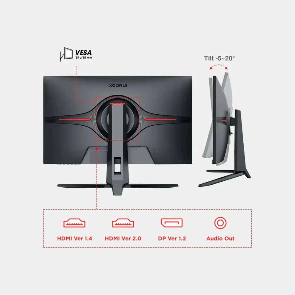 KOORUI 27 Inch Monitor 27E1QA - Used Frameless Gaming - QHD VA Panel - Image 2 of 3