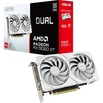 ASUS Radeon RX 9060 XT DUAL WHITE Edition 16GB, Grafikkarte, weiß