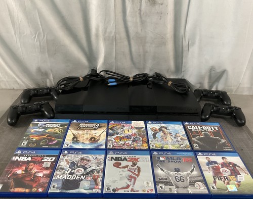 Lot 3 Consoles Sony PS4 Slim Et FAT – PlayStation 4 Fonctionnelles – 1To Et 500Go