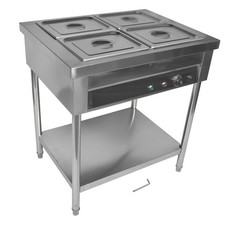 Commercial 4/6/9-Pan Electric Food Warmer 1500W Steam Table Buffet w/Shield