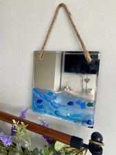 Ocean Design 25cm Square Mirror with Rope Hanger Wall Hanging