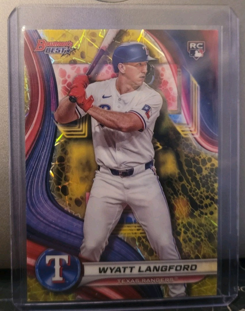 2024 Bowman's Best Wyatt Langford Yellow Lazer Refractor /75