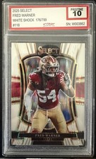2025 Panini Select White Shock Prizm Fred Warner #118 /799 Iconic Grading Co. P…