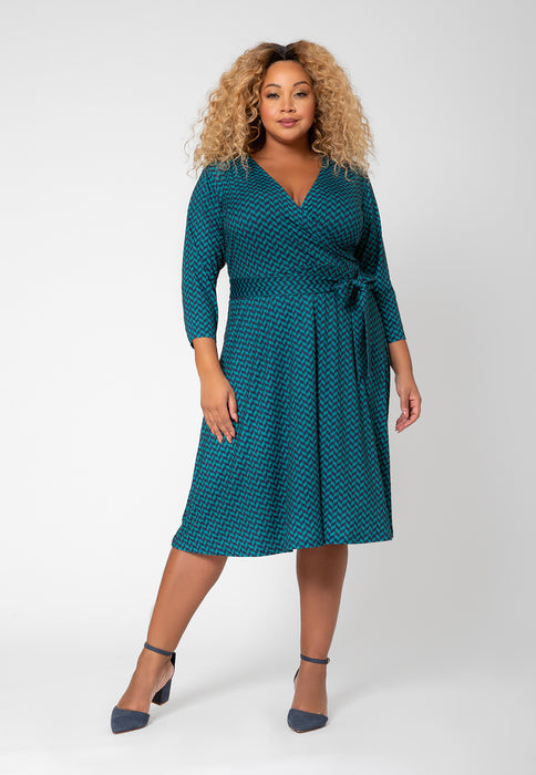 Leota Women's Perfect Wrap Dress (Curve) Blue Size 3X