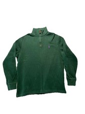 Polo Ralph Lauren Quarter Zip Sweater Sz. Medium Green with Purple Pony Logo