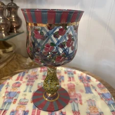 Mackenzie-Childs Circus Arbor Rose Wine Glass