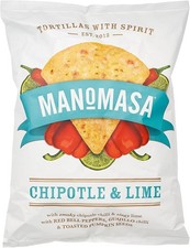 Manomasa Chipotle & Lime Tortilla Chips 140g-10 Pack