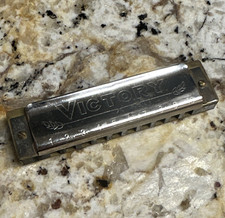 Victory Diatonic Harmonica Instrument Key of C Silver Metal Body