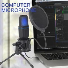 USB Condenser Microphone RGB Wire Gaming Mic for Podcast Recording Studio