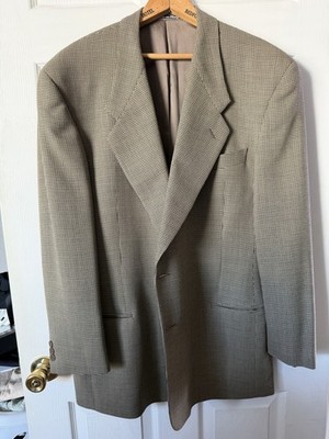 Giorgio Armani Le Collezioni Wool Blazer Brown Beige Navy 46 REG