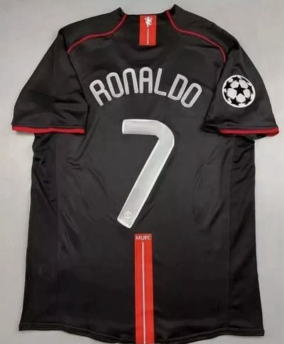 MAGLIA CALCIO RETRO MANCHESTER UTD AWAY 7 RONALDO 07-08 CRISTIANO BLACK NERA CR7