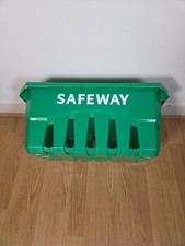 Vintage Safeway UK Supermarket Greenbox Storage Trolley Basket Retro Prop TV Set