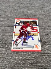JOEY KOCUR AUTOGRAPH 1990-91 SCORE  CARD RED WINGS