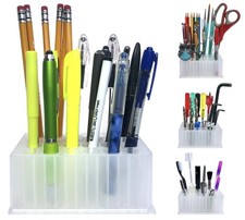 Versatile 4 in 1 Desktop Stationery, Pens Pencils, Storage Transparent