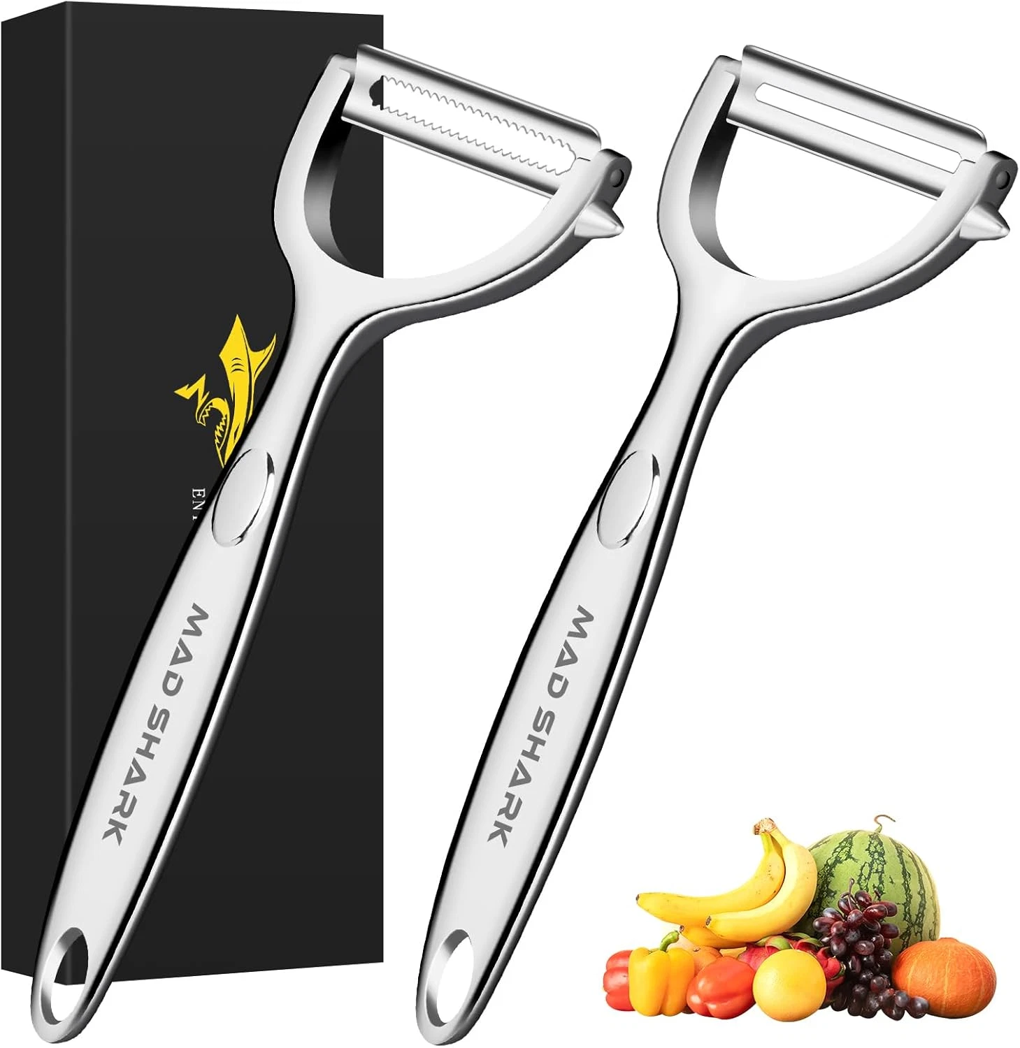 2pc Ultra Sharp Vegetable Peelers - Kitchen Fruit Apple Potato Peelers w/ Handle