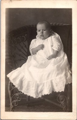 RPPC Neugeborener Jungen Oliver Paul Burdick 1914 Los Angeles Foto Postkarte