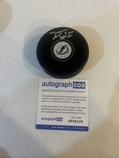 TAMPA BAY LIGHTNING- DYLAN DUKE SIGNED AUTOGRAPH LOGO HOCKEY PUCK ACOA NHL