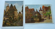 POSTCARD Rothenburg St. Mark's Tower and Village Germany  6x4  Postcards 1970'S