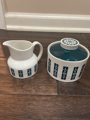 Royal Doulton Moonstone TC1023 Milk/Cream Jug & Sugar Bowl with Lid