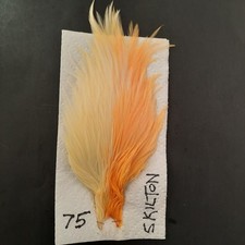 Two Color Sulphur Orange Dry Fly Neck Cape Hackle Dry Fly Tying Feathers #75