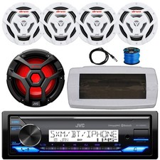 JVC KD-X38MBS USB/AUX Receiver, Cover, 4x 6.5" Speaker, Wire, Subwoofer, Antenna