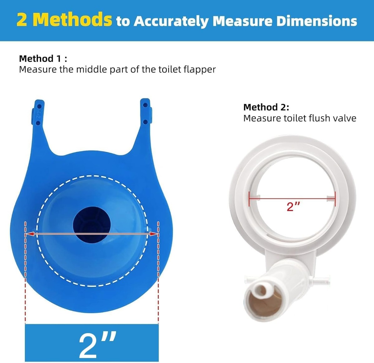 Toilet Flapper Replacement Kit, 2 Inch Tank Fit for Blue | eBay