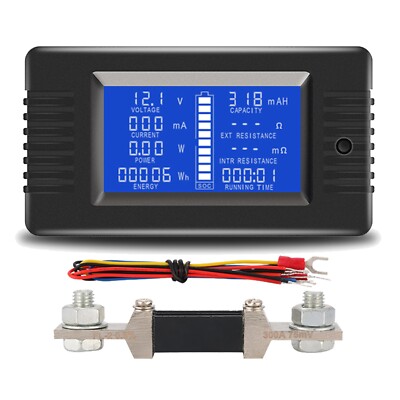 DC Battery Monitor Meter LCD Display 0-200V 0-300A Shunt Digital Multimeter