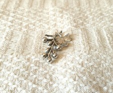 Miniatura di grappolo uva vintage microfusione argentata da collezione