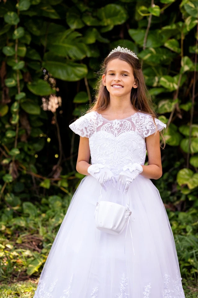 Flower Girls Princess Wedding Bridesmaid Birthday Formal Dress Communion Girl 9Y - Image 4 of 4