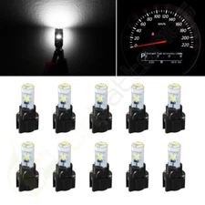 10X T5 37 74 58 White LED Bulbs Instrument Panel Cluster Dash Light Sockets Kit