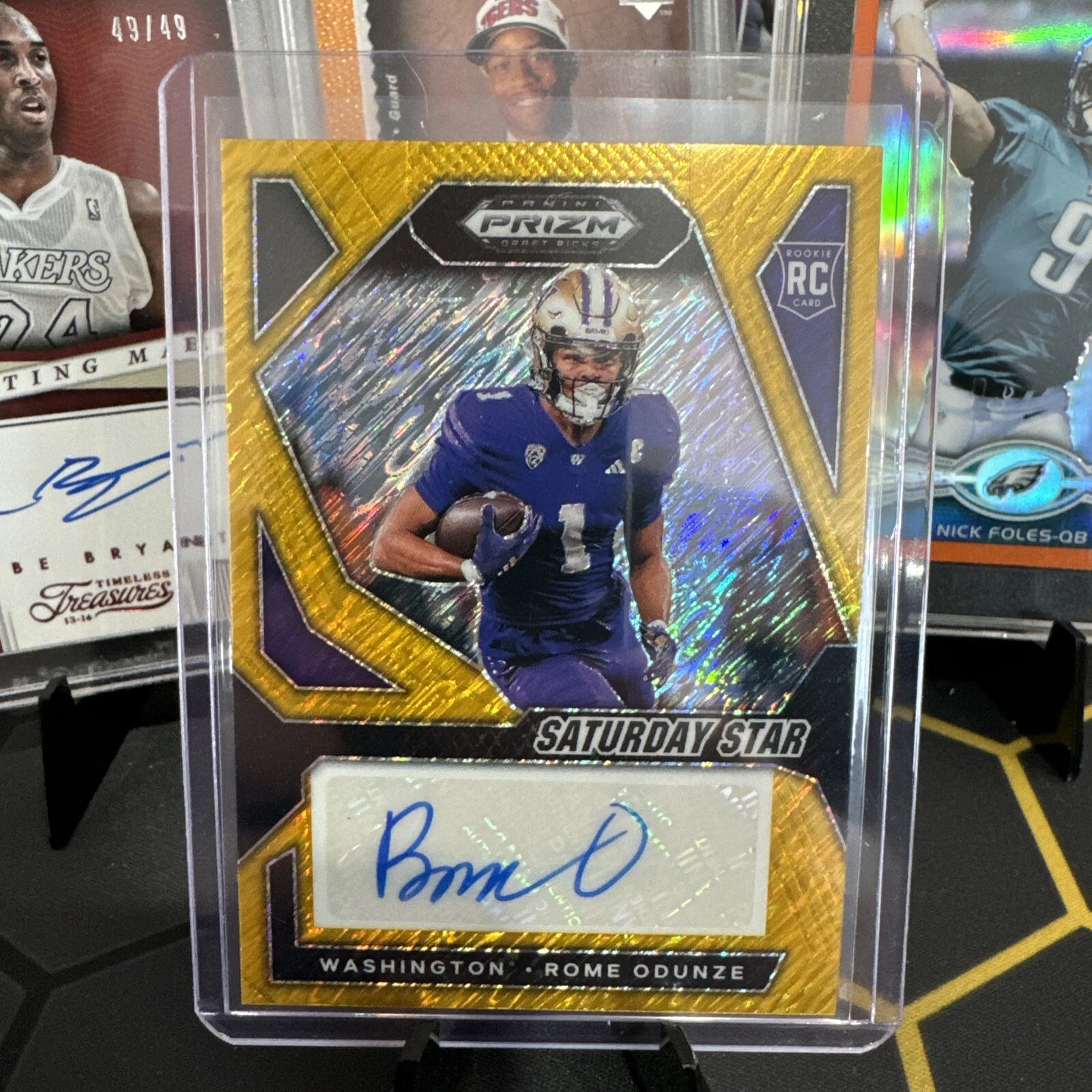2024 Prizm Draft Picks Rome Odunze Saturday Star Auto GOLD Shimmer /15