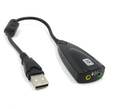 USB Sound Card 3D Virtual 7.1 Surround Stereo Audio Plus Mic External Headset...