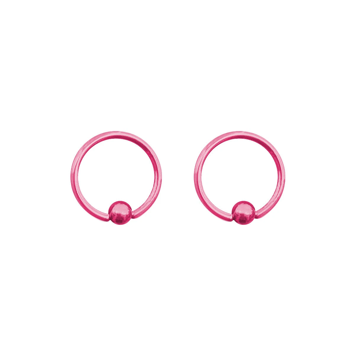 Captive Bead Ring 14 Gauge 1.6mm Surgical Steel PVD 1/2” 12mm 4mm Ball 12 Pack