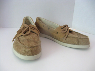 LAMO Cruiser Canvas Suede Casual Slip On Boat Shoes Women's 9M Tan NEW