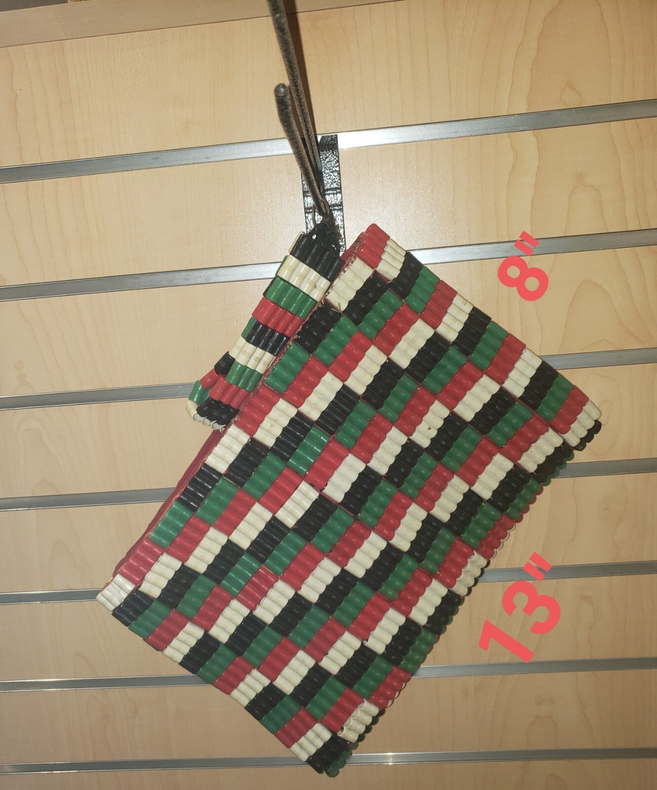 Jamaican colored plastic tubed hand bag Gem