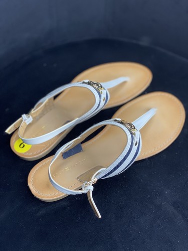 Tommy Hilfiger Women's White / Blue Sandal US 9 Adjustable Strap NEW - Picture 4 of 6