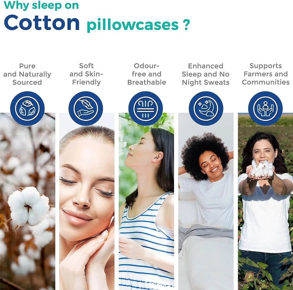Travel Pillow Case 12X16 Size Set of 2 Piece Toddler Pillowcase 600 Thread