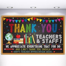 Thank You Teachers Photo Booth Backdrop 2024 Teacher Appreciation Week Banner...