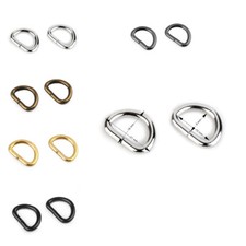 1)  4 St&uuml;ck Halbringe D-Ringe 15 mm offen halbrund silber schwarz gold Tasche