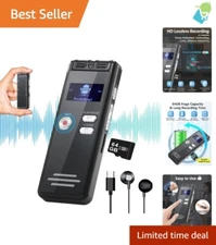 Professional 64GB Digital Voice Recorder with Playback and Noise Cancellation