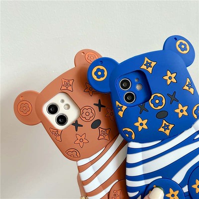 3D Cute Bear Strap Design Cover Case For xiaomi Redmi Note 9 Pro 10 11 Pro 11S