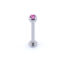 thumbnail 7  - Cheek Labret Bar Long Labret With Crystal Gem Dimple Barbell Piercing Stud