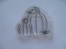 NEW CLEAR ACRYLIC STAMP PUMPKINS with SPIDER WEB Halloween