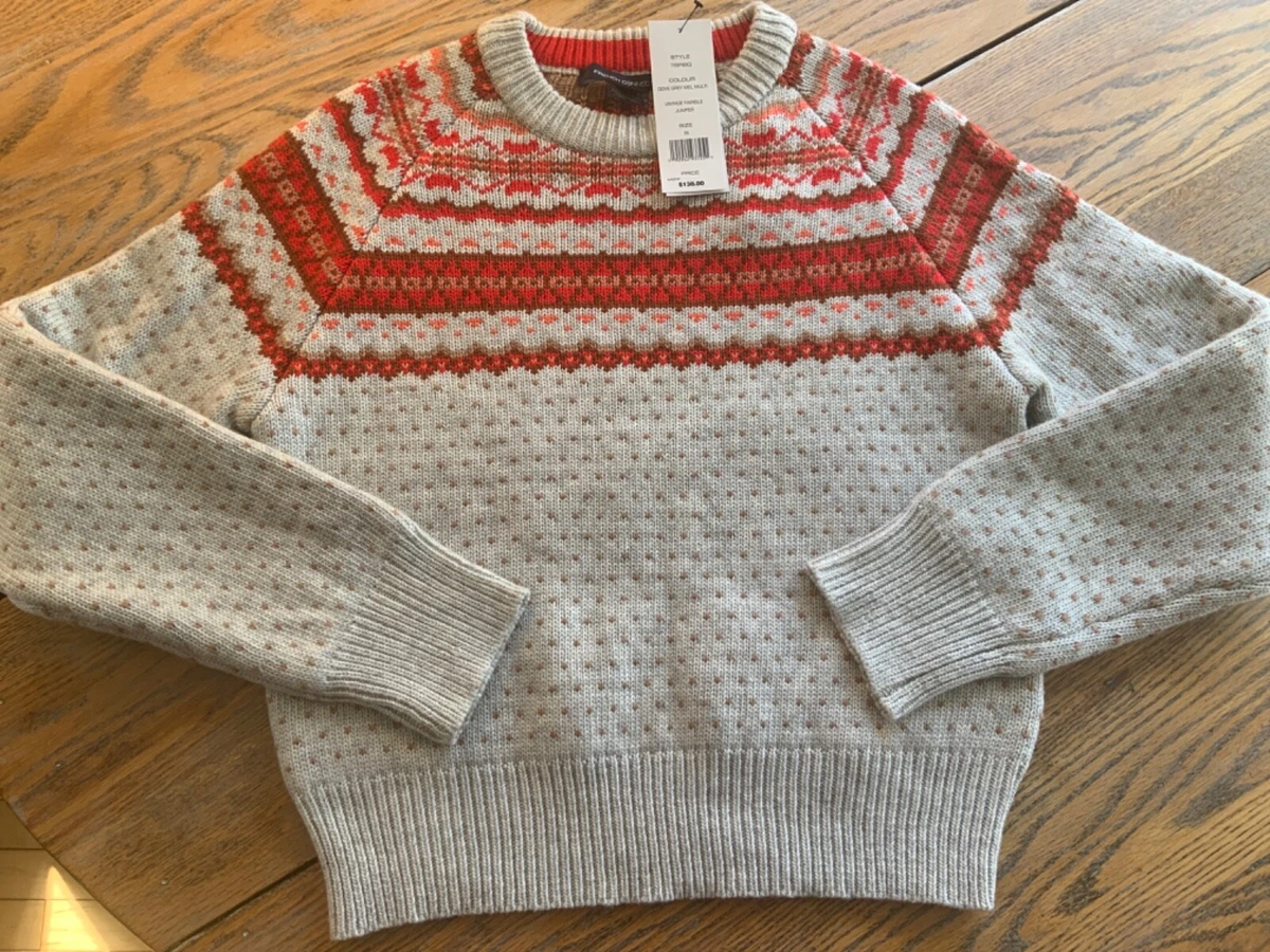 FRENCH CONNECTION fair Isle sweater/dove gray/New with tags/S | eBay