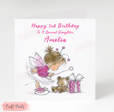 Personalised Girls Fairy Birthday Card daughter niece 3rd 4th 5th 6th 7th 8th