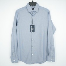Hart Schaffner Marx Men's Long Sleeve Shirt S Blue White 100 Cotton NWT 79.50