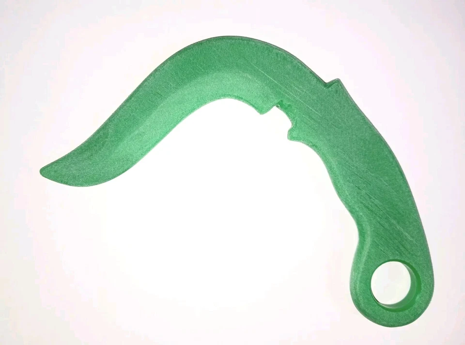 Cuchillo de Entrenamiento Karambit Entrenador Jade Polipropileno Sable Fijo Nueva Hoja Verde Foto 2 de 2