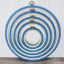 Nurge Embroidery Flexi Hoop Round Cross Stitch Display Blue in 5 Sizes