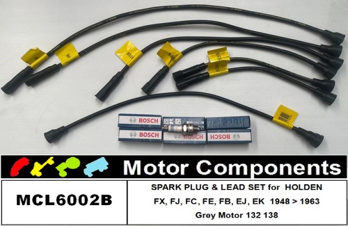 <!--F#f_0-->SPARK PLUG & LEAD SET HOLDEN FX FJ FC FE FB EJ EK GREY MOTOR 132 138 1948-63<!--F/-->