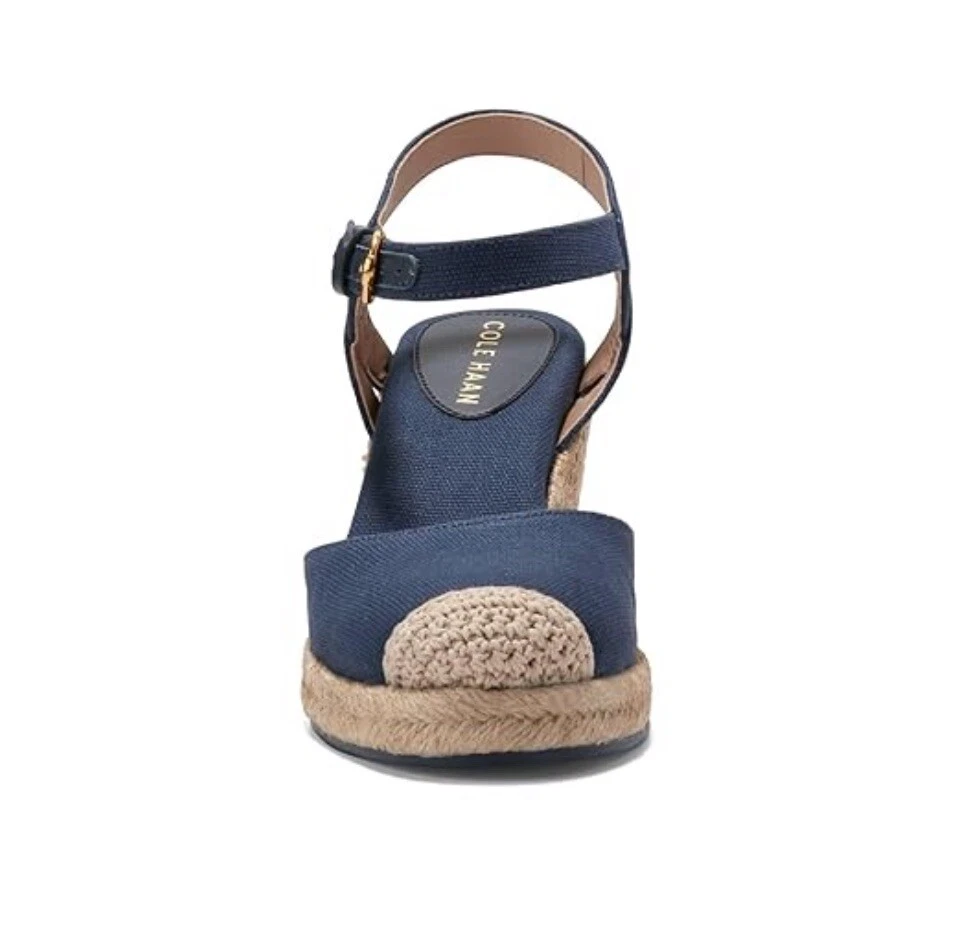 Blazer Colehaan Mujer CLOUDFEEL ESPWedge 80mm II Plataforma, Azul Marino Lino, Talla 6.5 EE. UU. Foto 3 de 4